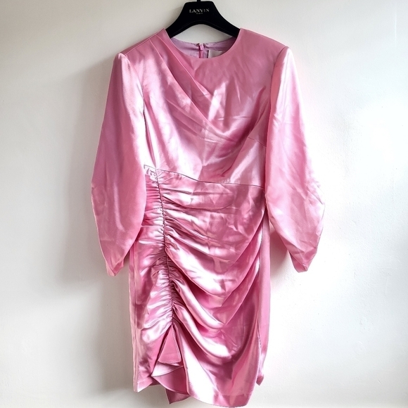 New Cinq à Sept Smooth Satin Natalia Barbiecore Wild Orchid Mini Dress 4 US NWT - Picture 8 of 16